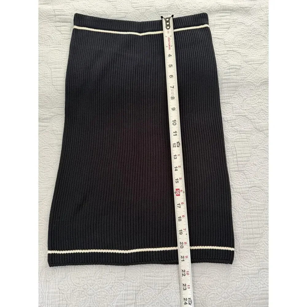 Karl Lagerfeld Skirt Womens 36 Small Pencil Knit Navy Designer Italy VTG 90s Y2K
